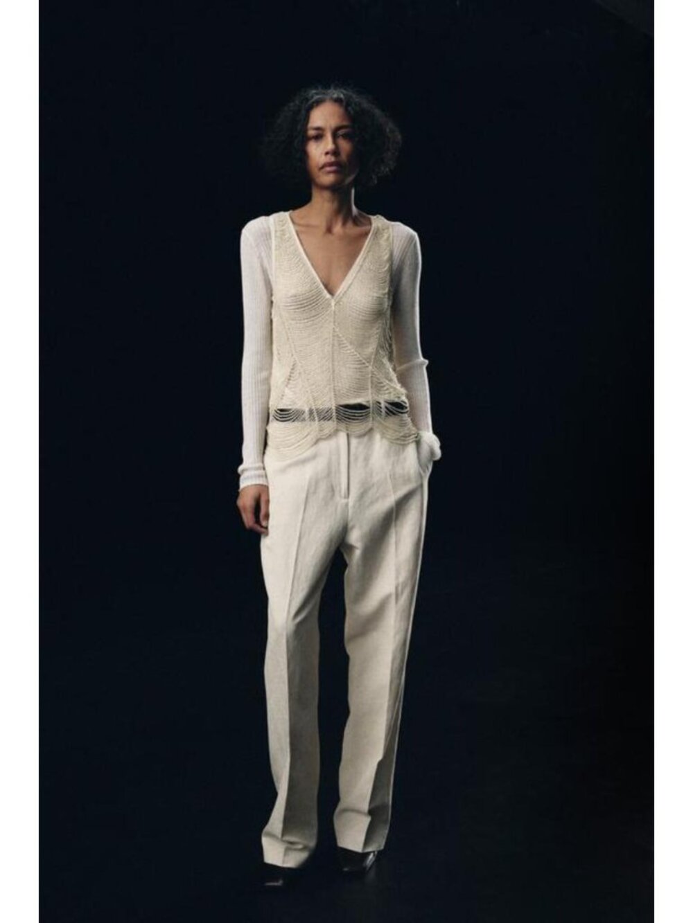 ZARA ZW COLLECTION BEADED TOP